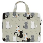 Cute Cat Seamless Pattern MacBook Pro 13  Double Pocket Laptop Bag