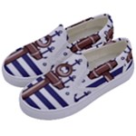Anchor Background Design Kids  Canvas Slip Ons