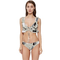 Low Cut Ruffle Edge Bikini Set 