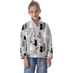 Cute Cat Seamless Pattern Kids  Half Zip Hoodie