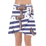 Anchor Background Design Wrap Front Skirt