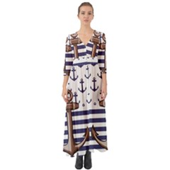 Button Up Boho Maxi Dress 