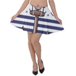 Anchor Background Design Velvet Skater Skirt