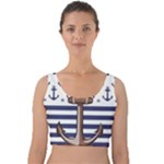 Anchor Background Design Velvet Crop Top