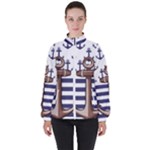 Anchor Background Design Women s High Neck Windbreaker