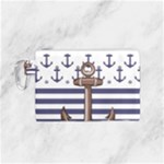 Anchor Background Design Canvas Cosmetic Bag (Small)