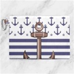 Anchor Background Design Canvas Cosmetic Bag (XL)
