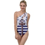 Anchor Background Design To One Side Swimsuit