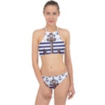 Anchor Background Design Halter Bikini Set