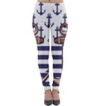 Anchor Background Design Lightweight Velour Leggings