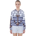Anchor Background Design Women s Tie Up Sweat