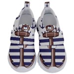 Anchor Background Design Kids  Velcro No Lace Shoes
