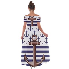 Off Shoulder Open Front Chiffon Dress 