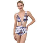 Anchor Background Design Tied Up Two Piece Swimsuit