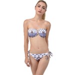 Anchor Background Design Twist Bandeau Bikini Set