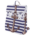 Anchor Background Design Flap Top Backpack