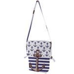 Anchor Background Design Folding Shoulder Bag