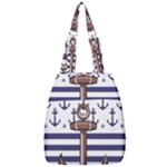 Anchor Background Design Center Zip Backpack