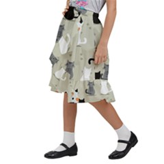 Kids  Ruffle Flared Wrap Midi Skirt 