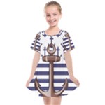 Anchor Background Design Kids  Smock Dress