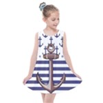 Anchor Background Design Kids  Summer Dress