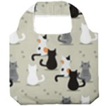 Cute Cat Seamless Pattern Foldable Grocery Recycle Bag