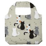 Cute Cat Seamless Pattern Premium Foldable Grocery Recycle Bag