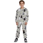 Cute Cat Seamless Pattern Kids  Sweatshirt set