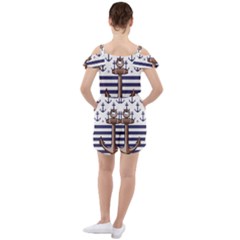 Ruffle Cut Out Chiffon Playsuit 