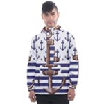 Anchor Background Design Men s Front Pocket Pullover Windbreaker