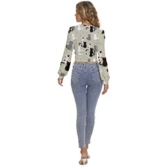 Long Sleeve Deep-V Velour Top 