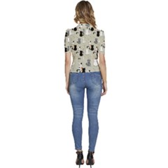 Puffed Short Sleeve Button Up Jacket 