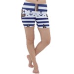 Anchor Background Design Lightweight Velour Yoga Shorts