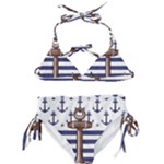 Anchor Background Design Kids  Classic Bikini Set