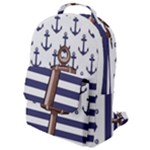 Anchor Background Design Flap Pocket Backpack (Small)