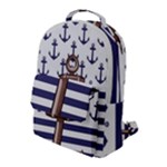 Anchor Background Design Flap Pocket Backpack (Large)