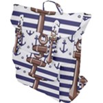 Anchor Background Design Buckle Up Backpack