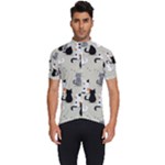 Cute Cat Seamless Pattern Men s Short Sleeve Cycling Jersey