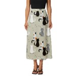 Cute Cat Seamless Pattern Classic Midi Chiffon Skirt