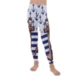 Anchor Background Design Kids  Lightweight Velour Leggings