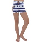 Anchor Background Design Kids  Lightweight Velour Yoga Shorts