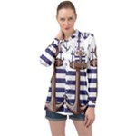 Anchor Background Design Long Sleeve Satin Shirt