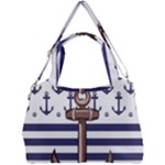 Anchor Background Design Double Compartment Shoulder Bag