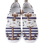 Anchor Background Design Men s Velcro Strap Shoes