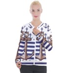 Anchor Background Design Casual Zip Up Jacket