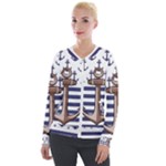 Anchor Background Design Velvet Zip Up Jacket