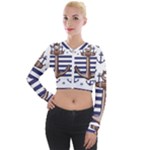 Anchor Background Design Long Sleeve Cropped Velvet Jacket