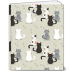 Cute Cat Seamless Pattern 8  x 10  Hardcover Notebook
