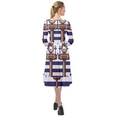 Ruffle End Midi Chiffon Dress 