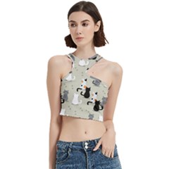 Cute Cat Seamless Pattern Cut Out Top from ArtsNow.com